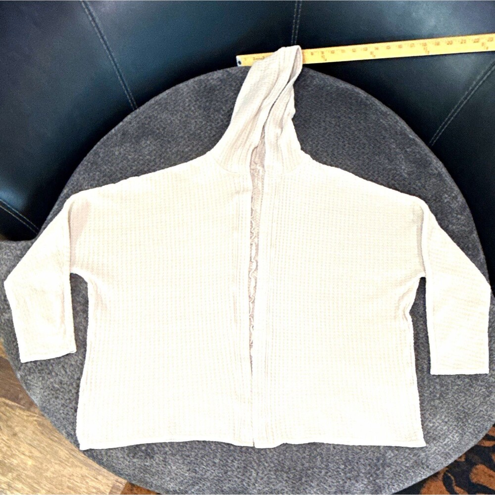 American Eagle Soft & Sexy Plush Women’s Beige Hooded Cardigan L Polyester